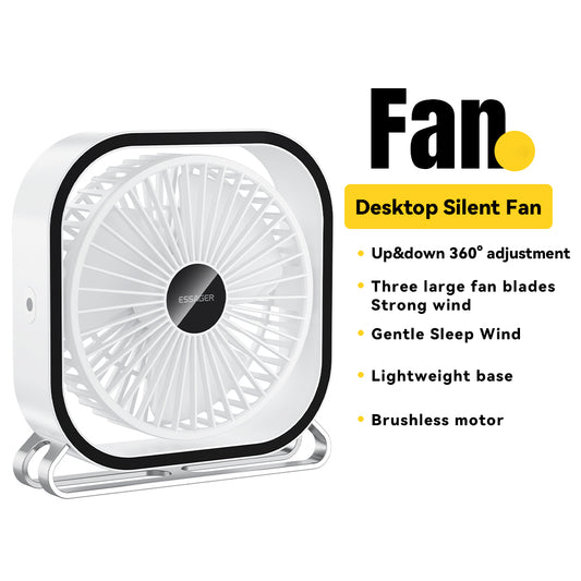 ESSAGER Home Office Desktop Cooling Fan USB Electric Air Circulator Strong Wind Rotatable Design Cooler