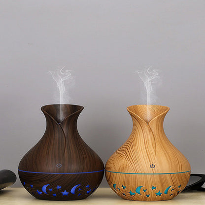 200ml Vase Shape Air Humidifier Moon Star Hollow Mist Maker Silent Fog Sprayer with Colorful Light (with CE)
