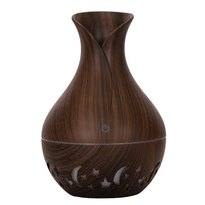 200ml Vase Shape Air Humidifier Moon Star Hollow Mist Maker Silent Fog Sprayer with Colorful Light (with CE)