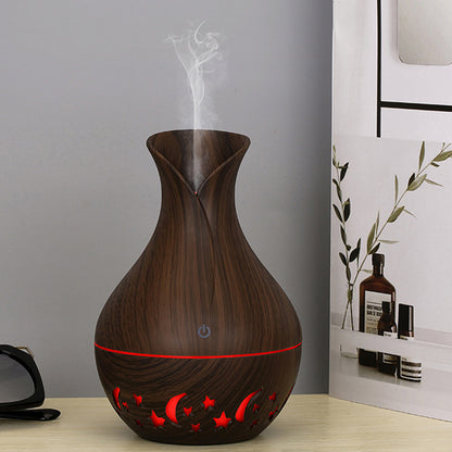 200ml Vase Shape Air Humidifier Moon Star Hollow Mist Maker Silent Fog Sprayer with Colorful Light (with CE)
