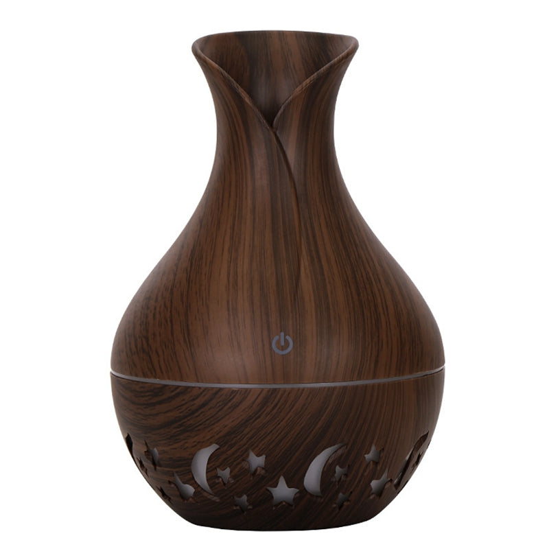 200ml Vase Shape Air Humidifier Moon Star Hollow Mist Maker Silent Fog Sprayer with Colorful Light (with CE)