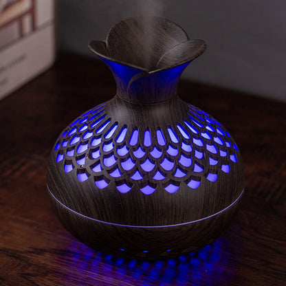 Wood-Grain Humidifier Colorful Cool Essential Oil Diffuser 300ml Ultrasonic Aroma Air Vaporizer (CE Certificated)