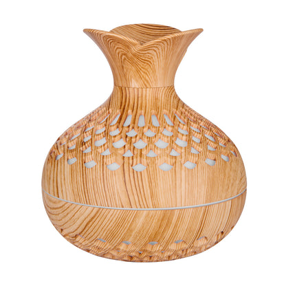 Wood-Grain Humidifier Colorful Cool Essential Oil Diffuser 300ml Ultrasonic Aroma Air Vaporizer (CE Certificated)