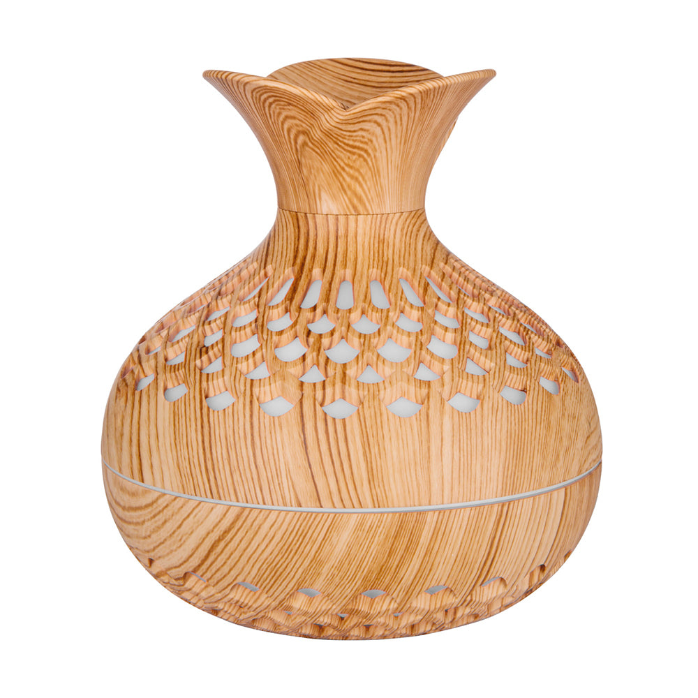 Wood-Grain Humidifier Colorful Cool Essential Oil Diffuser 300ml Ultrasonic Aroma Air Vaporizer (CE Certificated)