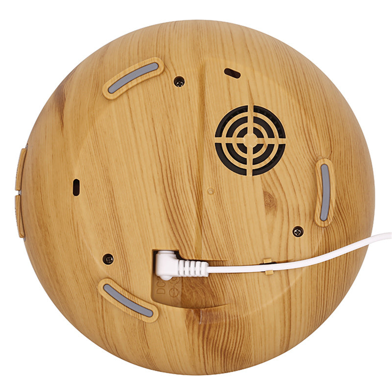 500ml Wood Grain Hollow Mist Humidifier Remote Control Essential Oil Diffuser for Home Office (No CE Certificate)