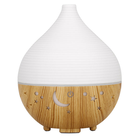 160ml Wood Grain Colorful Light Humidifier Hollow Essential Oil Aroma Diffuser (No CE Certificate)