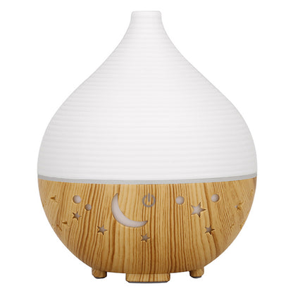 160ml Wood Grain Colorful Light Humidifier Hollow Essential Oil Aroma Diffuser (No CE Certificate)