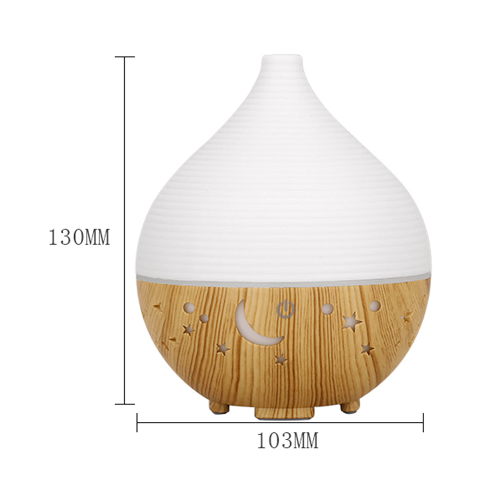 160ml Wood Grain Colorful Light Humidifier Hollow Essential Oil Aroma Diffuser (No CE Certificate)