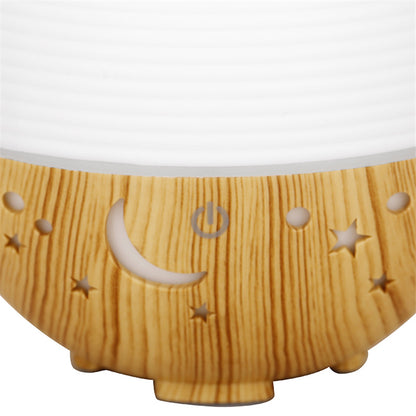 160ml Wood Grain Colorful Light Humidifier Hollow Essential Oil Aroma Diffuser (No CE Certificate)