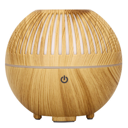 160ml Fine Mist Humidifier Wood Grain Hollow Essential Oil Diffuser with Colorful Light (No CE Certificate)