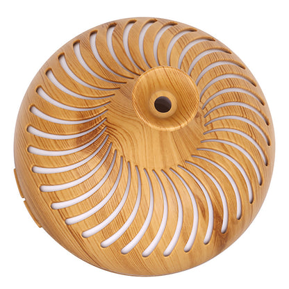 500ml Humidifier Wood Grain Hollow Stripes Aroma Diffuser with Remote Control (No CE Certificate)