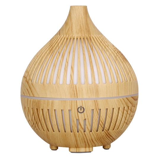 160ml Hollow Stripes Humidifier Wood Grain Colorful LED Light Mist Sprayer (No CE Certificate)