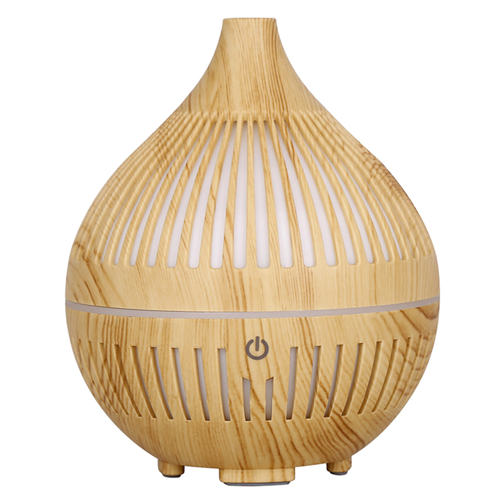 160ml Hollow Stripes Humidifier Wood Grain Colorful LED Light Mist Sprayer (No CE Certificate)