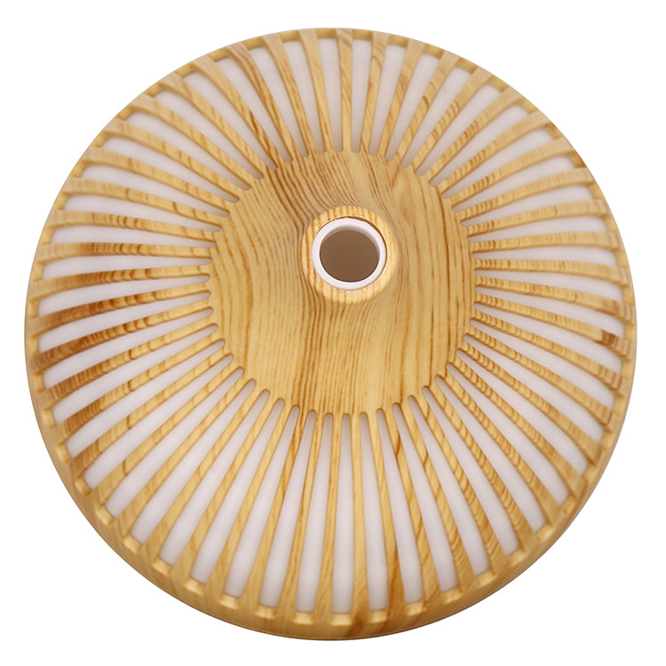 160ml Hollow Stripes Humidifier Wood Grain Colorful LED Light Mist Sprayer (No CE Certificate)