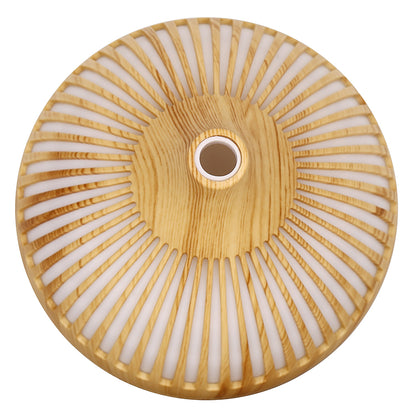 160ml Hollow Stripes Humidifier Wood Grain Colorful LED Light Mist Sprayer (No CE Certificate)