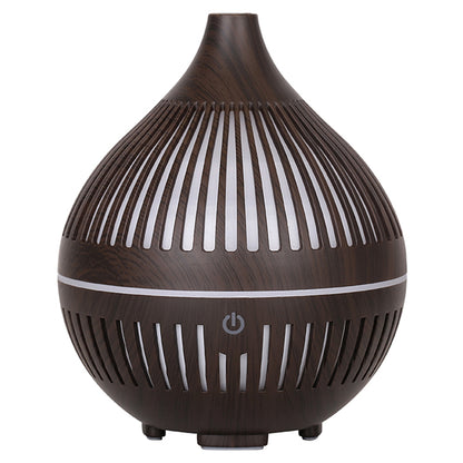 160ml Hollow Stripes Humidifier Wood Grain Colorful LED Light Mist Sprayer (No CE Certificate)