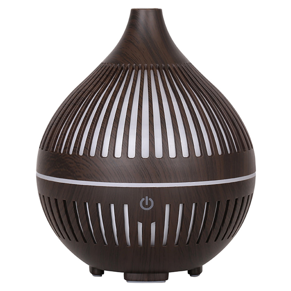 160ml Hollow Stripes Humidifier Wood Grain Colorful LED Light Mist Sprayer (No CE Certificate)