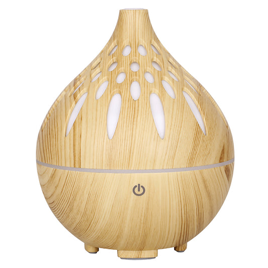 160ml Wood Grain Hollow Humidifier Auto Power-Off Colorful Light Mist Humidifier (No CE Certificate)