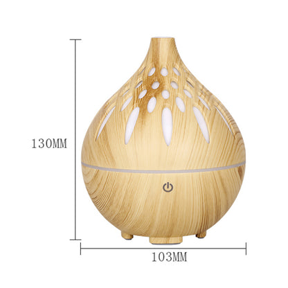 160ml Wood Grain Hollow Humidifier Auto Power-Off Colorful Light Mist Humidifier (No CE Certificate)