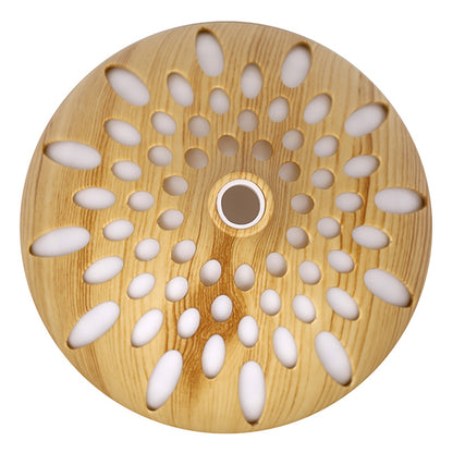 160ml Wood Grain Hollow Humidifier Auto Power-Off Colorful Light Mist Humidifier (No CE Certificate)