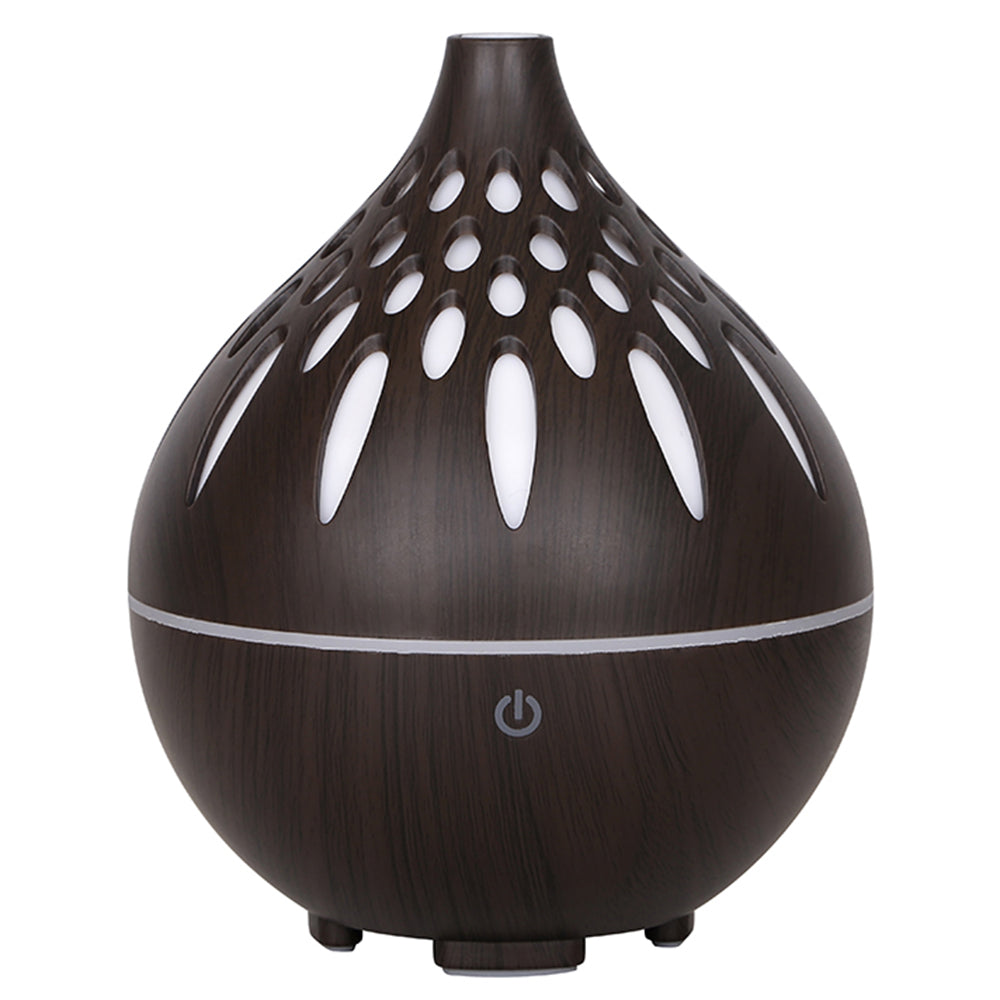 160ml Wood Grain Hollow Humidifier Auto Power-Off Colorful Light Mist Humidifier (No CE Certificate)