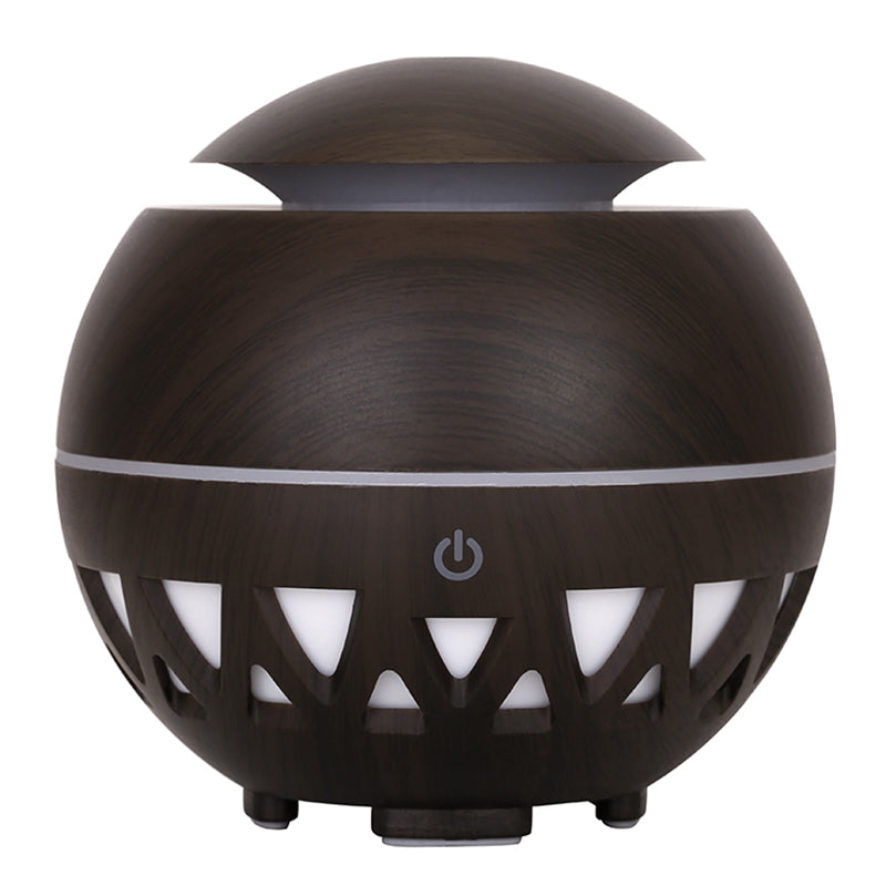 160ml Ultrasonic Humidifier Wood Grain Hollow Mist Humidifier with Colorful Light (No CE Certificate)
