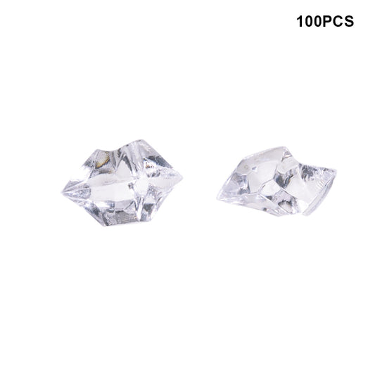 100Pcs Plastic Stones for Fish Tank Vase Decoration Fake Crystal Gem Fireplace Decor, Size S