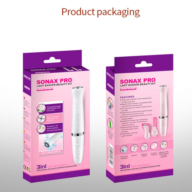 SONAX PRO SN-8855 3-in-1 Women Shaver Electric Hair Removal Beauty Device (without Battery)