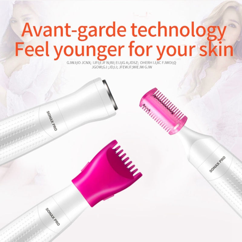 SONAX PRO SN-8855 3-in-1 Women Shaver Electric Hair Removal Beauty Device (without Battery)