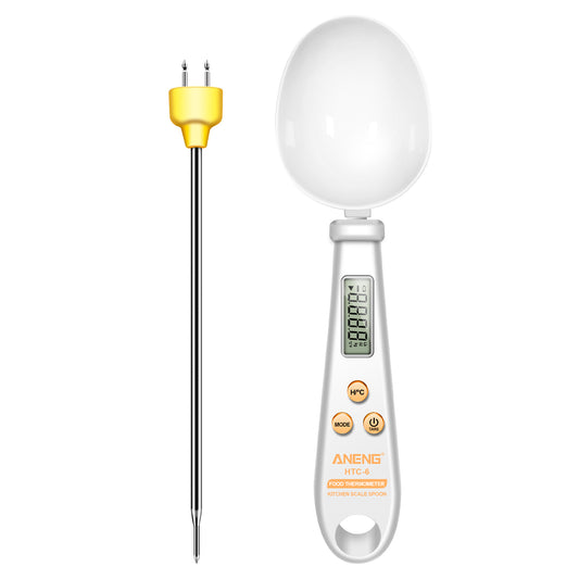 ANENG 2-in-1 ABS+Stainless Steel Digital Display Electronic Kitchen Thermometer Food Weight Measuring Spoon