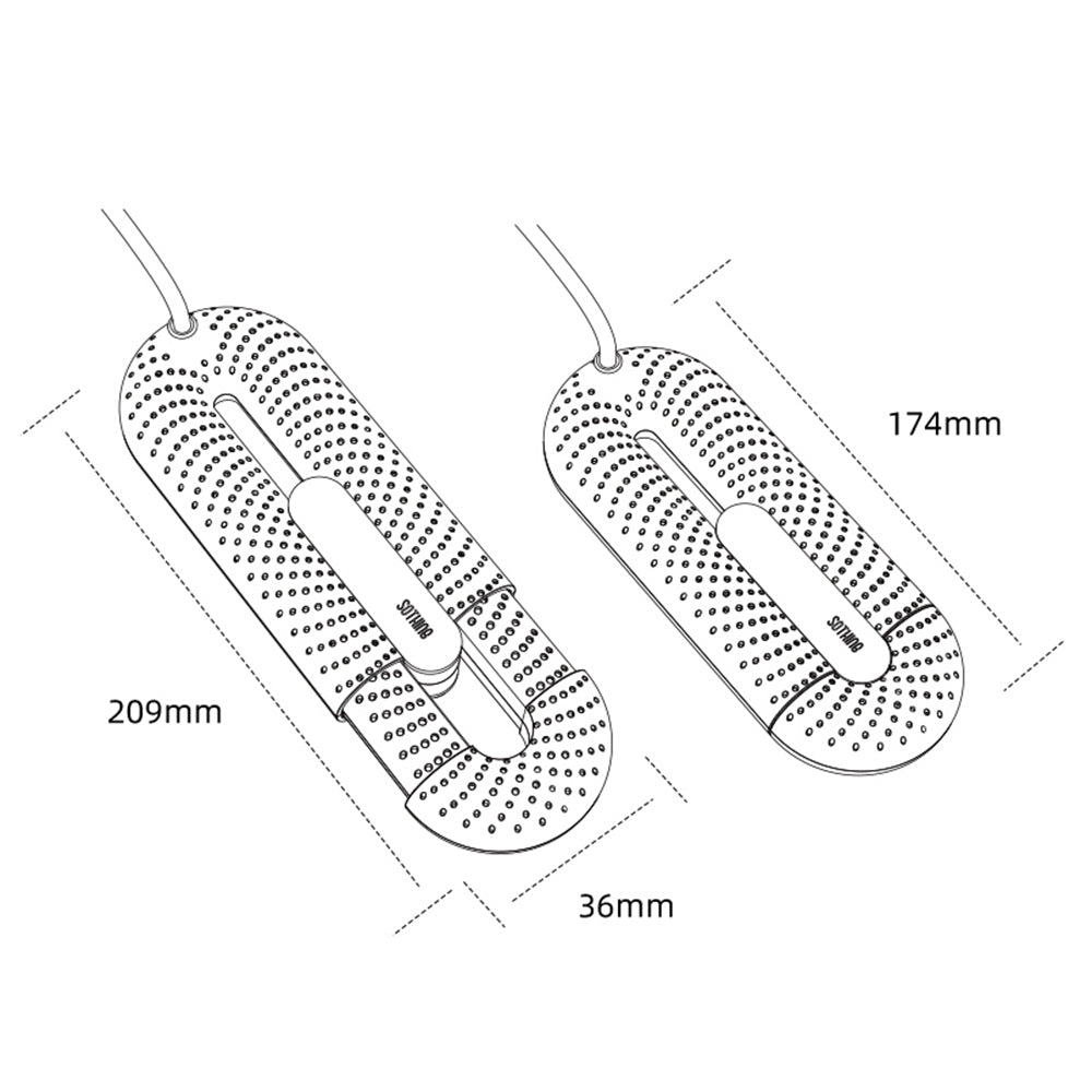SOTHING Portable Boot Shoe Dryer Retractable Footwear Dryer Device for Rainy Seasons Winter Travel, CN Plug