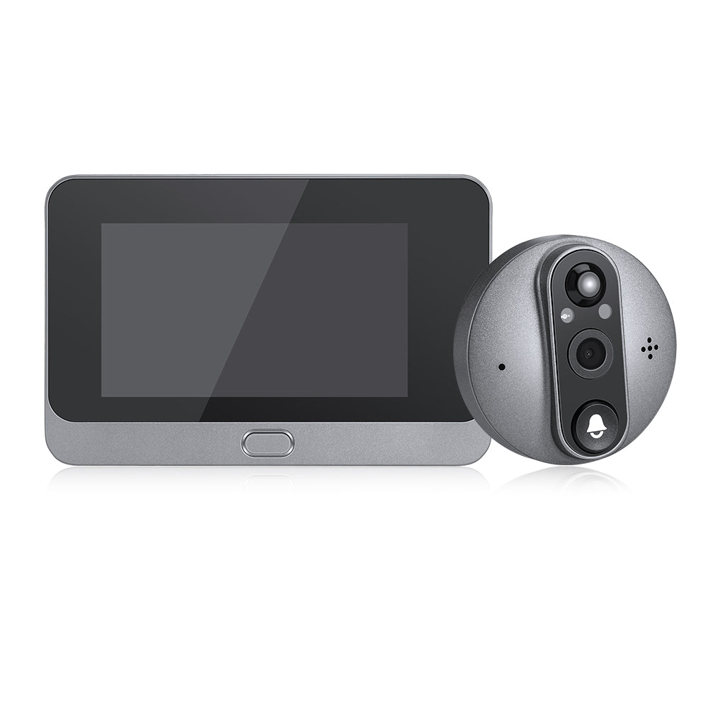 W88 4.3 inch Peephole Video Doorbell 1080P Camera WiFi Door Peephole Viewer Support PIR Motion Detection Night Light