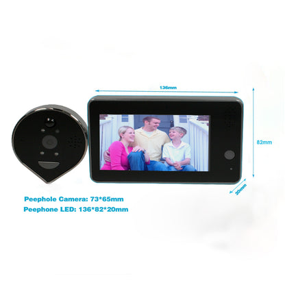 SY-38 4.3 Inch Smart WiFi Door Peephole Viewer 1080P Digital Peephole Doorbell Camera with Two-Way Audio, PIR Human Detection