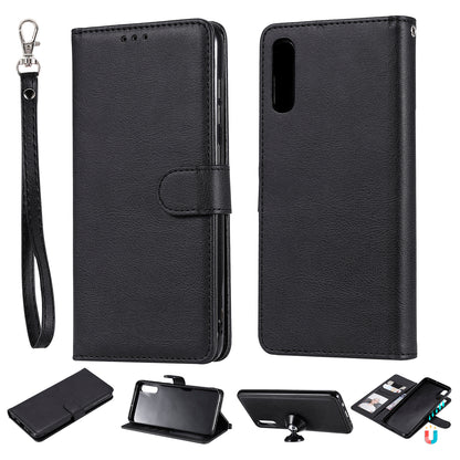 For Samsung Galaxy A50  /  A50s  /  A30s KT Leather Series-3 Detachable 2-in-1 Phone Case PU Leather Stand Wallet Cover with Strap
