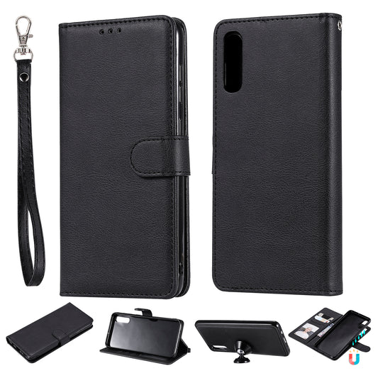 For Samsung Galaxy A50  /  A50s  /  A30s KT Leather Series-3 Detachable 2-in-1 Phone Case PU Leather Stand Wallet Cover with Strap