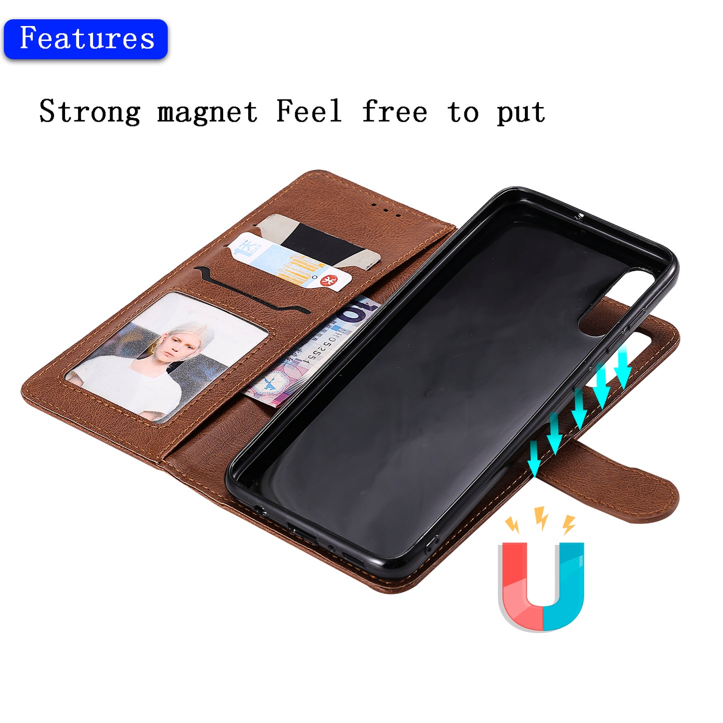 For Samsung Galaxy A50  /  A50s  /  A30s KT Leather Series-3 Detachable 2-in-1 Phone Case PU Leather Stand Wallet Cover with Strap