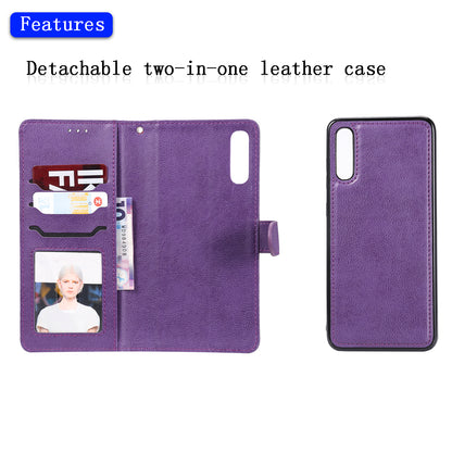 For Samsung Galaxy A50  /  A50s  /  A30s KT Leather Series-3 Detachable 2-in-1 Phone Case PU Leather Stand Wallet Cover with Strap
