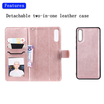 For Samsung Galaxy A50  /  A50s  /  A30s KT Leather Series-3 Detachable 2-in-1 Phone Case PU Leather Stand Wallet Cover with Strap