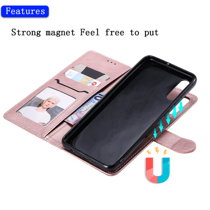 For Samsung Galaxy A50  /  A50s  /  A30s KT Leather Series-3 Detachable 2-in-1 Phone Case PU Leather Stand Wallet Cover with Strap