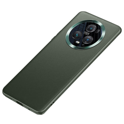 For Honor Magic5 Pro Metal Lens Design Camera Protection Phone Case PU Leather Coated TPU+PC Anti-Scratch Cover (2nd Gen)