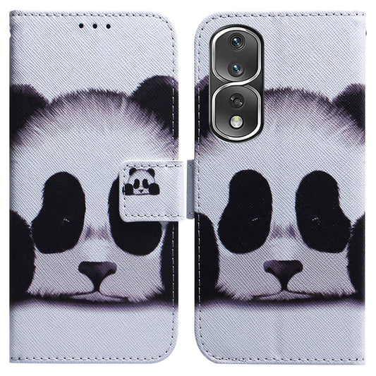 Pattern Printing Cover for Honor 80 Pro 5G , Magnetic Clasp PU Leather Wallet Stand Phone Case with Strap