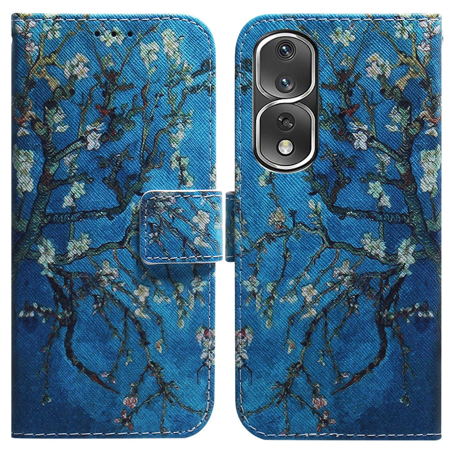 Pattern Printing Cover for Honor 80 Pro 5G , Magnetic Clasp PU Leather Wallet Stand Phone Case with Strap