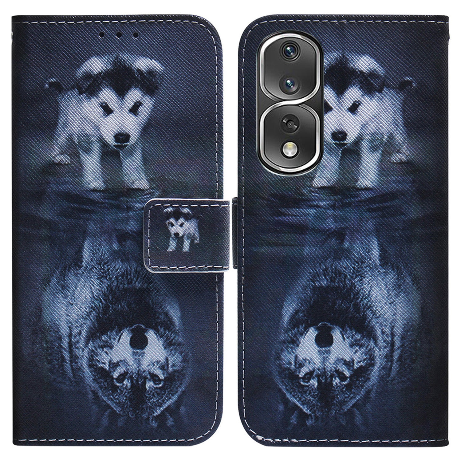 Pattern Printing Cover for Honor 80 Pro 5G , Magnetic Clasp PU Leather Wallet Stand Phone Case with Strap