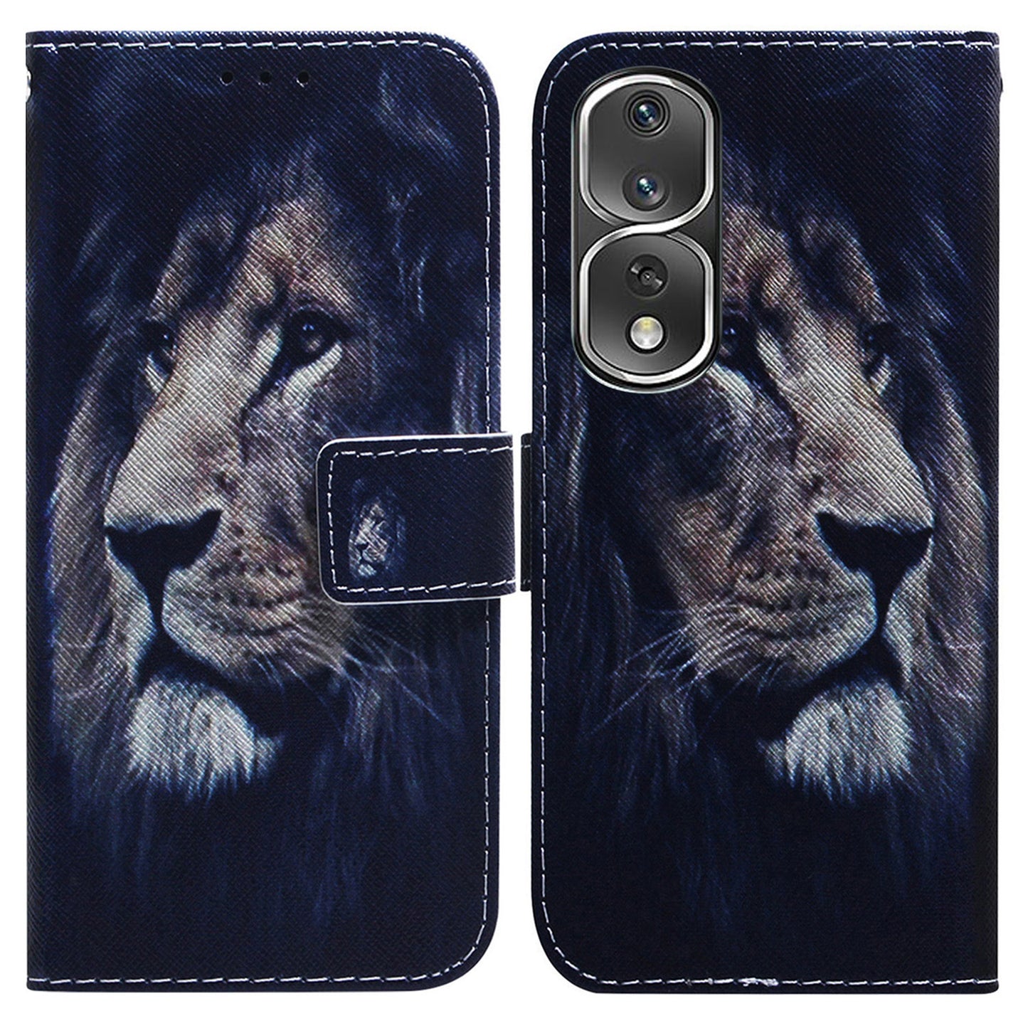 Pattern Printing Cover for Honor 80 Pro 5G , Magnetic Clasp PU Leather Wallet Stand Phone Case with Strap