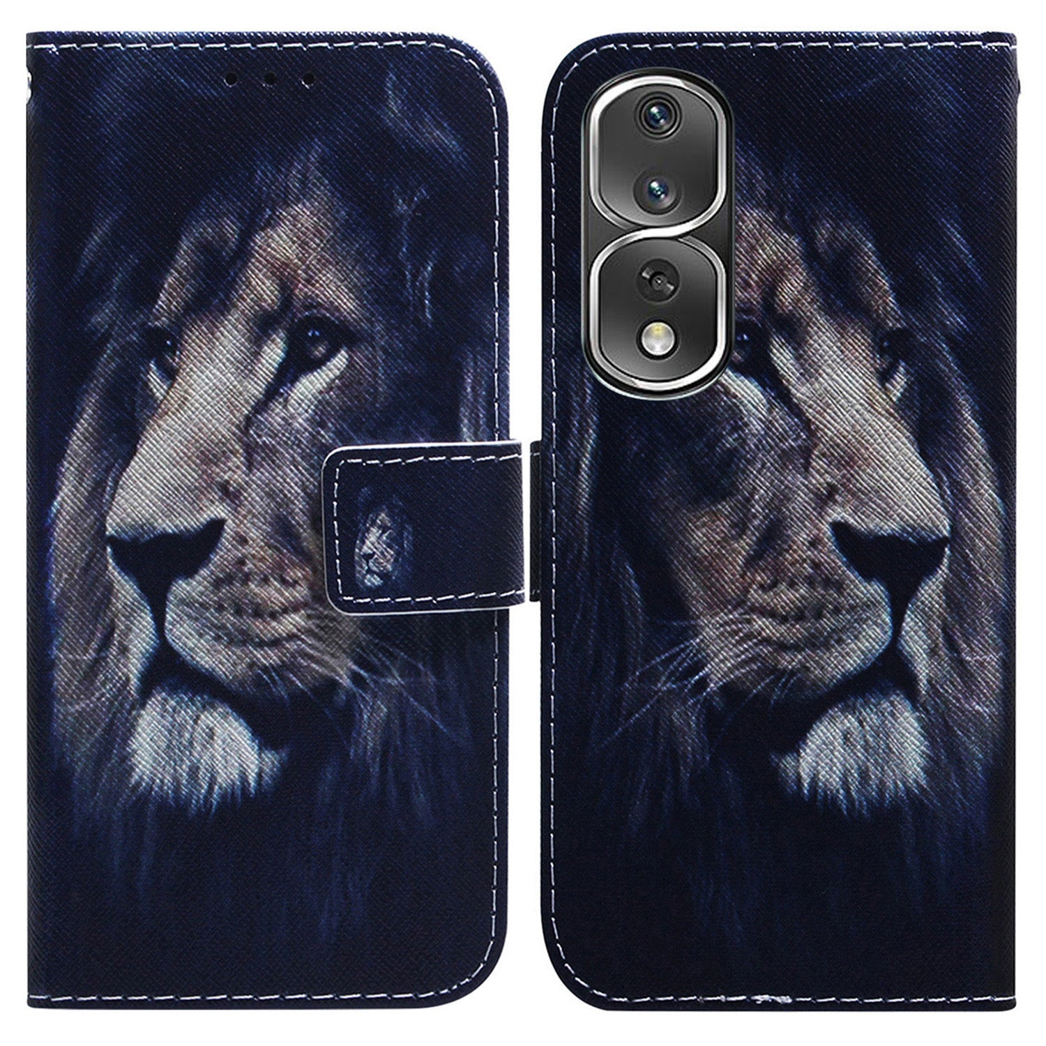 Pattern Printing Cover for Honor 80 Pro 5G , Magnetic Clasp PU Leather Wallet Stand Phone Case with Strap
