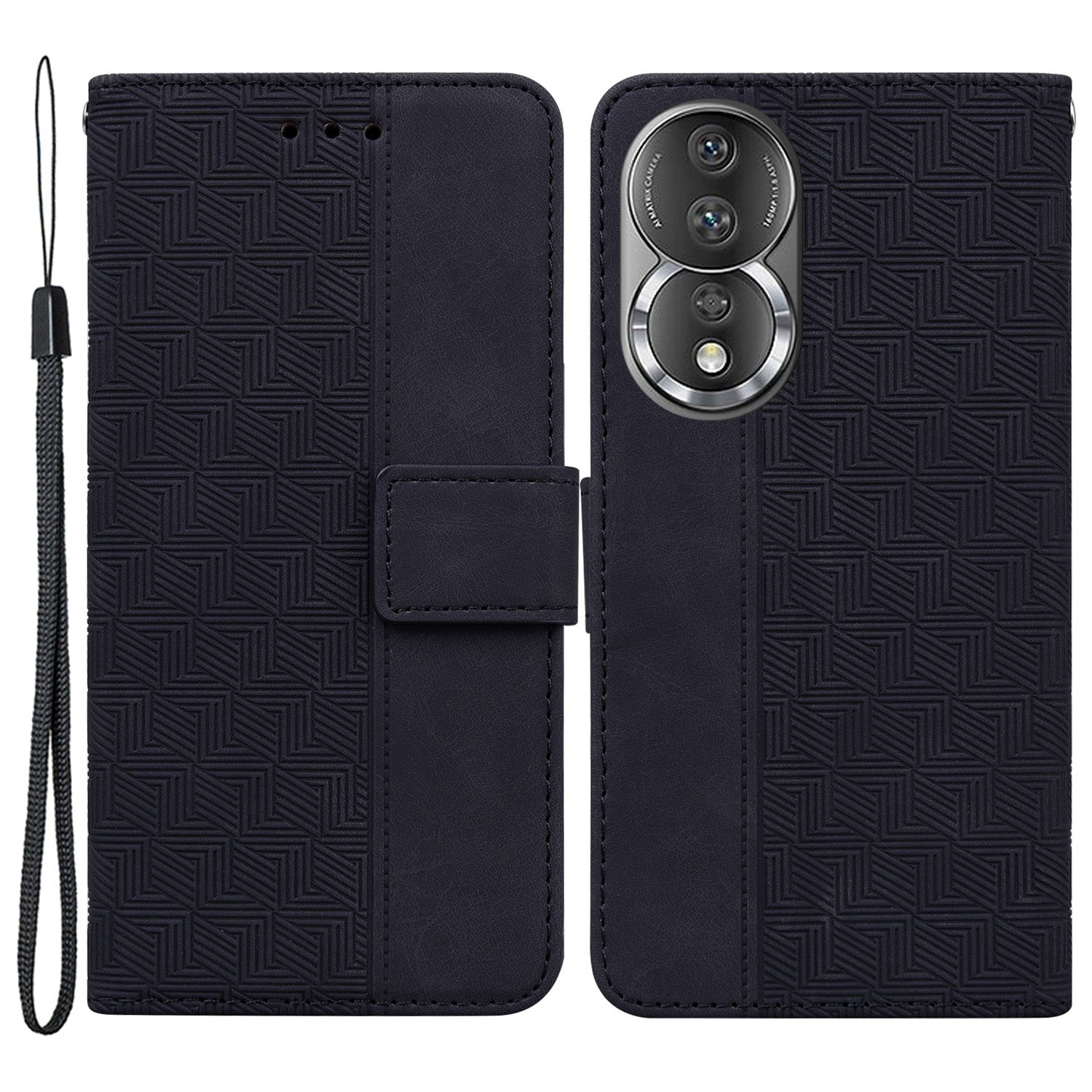 Anti-fall Phone Case For Honor 80 5G Imprinted Leather Phone Wallet Stand Protective Cover