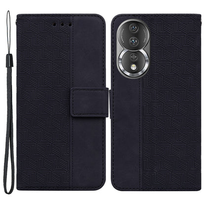 Anti-fall Phone Case For Honor 80 5G Imprinted Leather Phone Wallet Stand Protective Cover