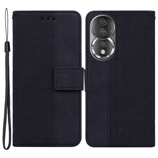 Anti-fall Phone Case For Honor 80 5G Imprinted Leather Phone Wallet Stand Protective Cover