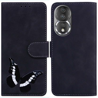 For Honor 80 5G Butterfly Printing Full Protection Phone Cover Leather Wallet Stand Smartphone Case