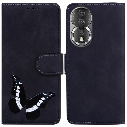 For Honor 80 5G Butterfly Printing Full Protection Phone Cover Leather Wallet Stand Smartphone Case